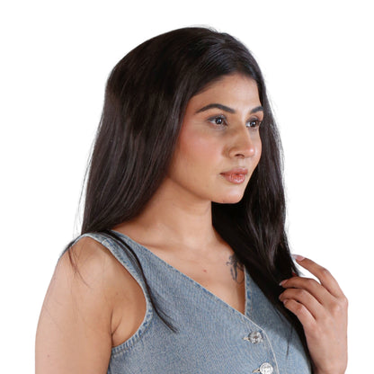 Unique Choice 13x6 HD Lace Frontal Straight Wig – 100% Human Hair, Invisible HD Lace, Melted Hairline, 180% Density (Black)