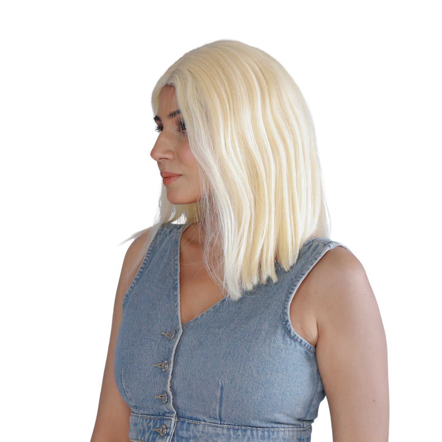 Unique Choice 5x5 613 Blonde Middle Part Straight Wig – 100% Raw Human Hair, Glueless Invisible HD Lace, 180% Density (12 Inch)