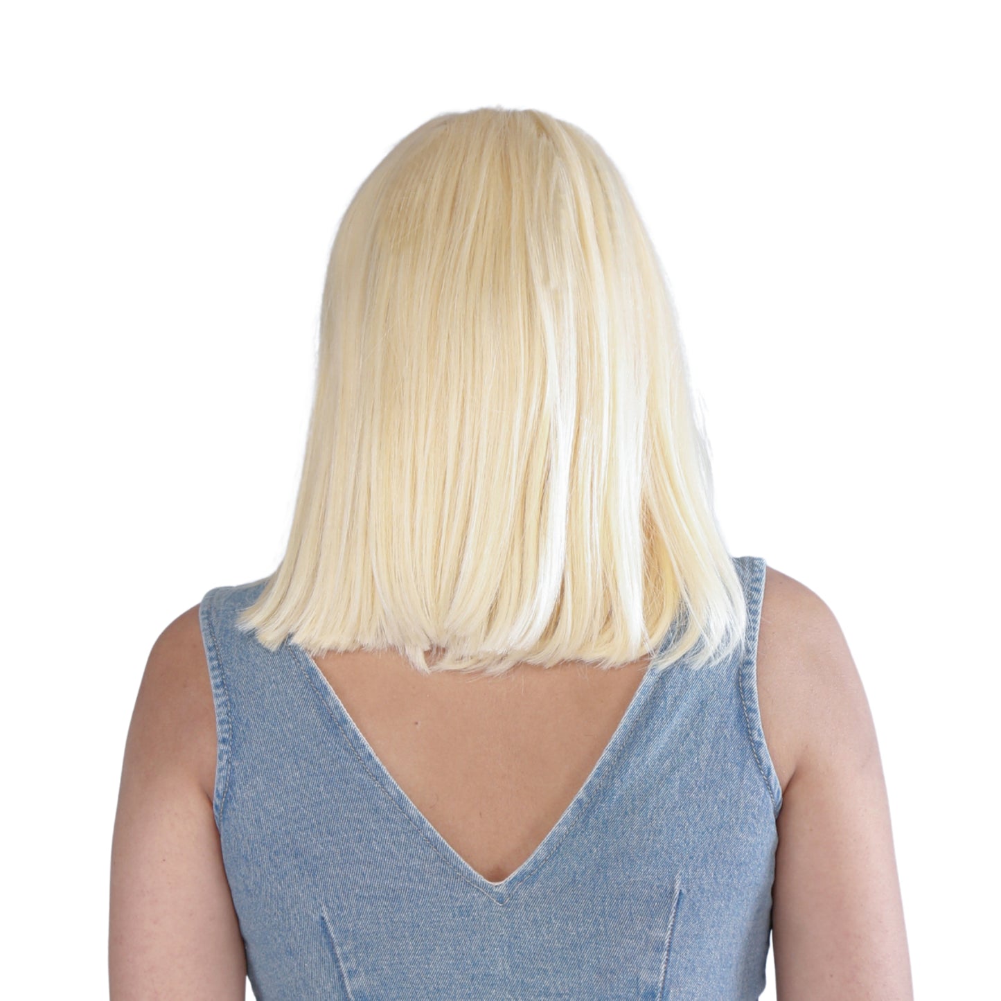 Unique Choice 5x5 613 Blonde Middle Part Straight Wig – 100% Raw Human Hair, Glueless Invisible HD Lace, 180% Density (12 Inch)