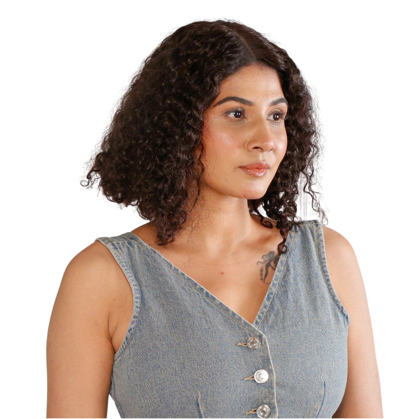 Unique Choice 5x5 Bob Wig Fumi Curly – 100% Raw Human Hair, Glueless Invisible HD Lace, 180% Density (Black, 12 Inch)