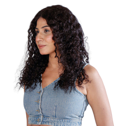 Unique Choice 5x5 Water Wave HD Lace Closure Wig – 100% Human Hair, Glueless Invisible HD Lace, 180% Density (Black)