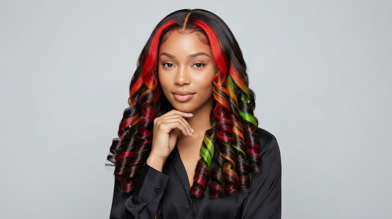 Unique Choice 5*5 Body Wave Multicolor HD Lace Closure Wig - Premium Quality Silky Shiny Invisible HD | Pre-Plucked & Pre - Bleached knot | Glueless & Beginner Friendly | Density | 100% Human Hair | No Chemicals , 100% Unprocessed
