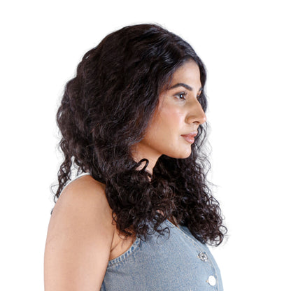 Unique Choice 5x5 Deep Wave HD Lace Closure Wig – 100% Human Hair, Glueless Invisible HD Lace, 180% Density (Black)
