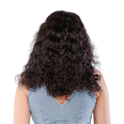 Unique Choice 5x5 Deep Wave HD Lace Closure Wig – 100% Human Hair, Glueless Invisible HD Lace, 180% Density (Black)