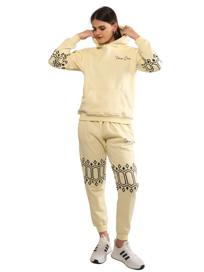 Unique Choice Premium Unisex Fleece Hoodie & Jogger Set – Cozy Street Fit Co-Ord, Everyday Comfort Wear, Beige Red Black