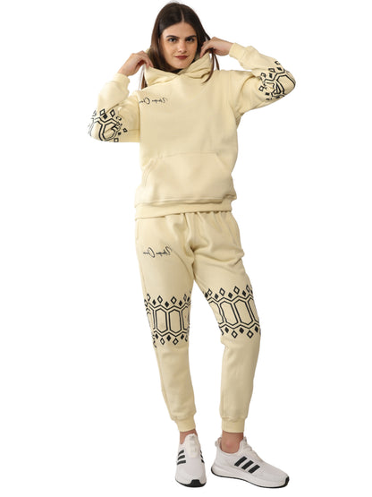Unique Choice Premium Unisex Fleece Hoodie & Jogger Set – Cozy Street Fit Co-Ord, Everyday Comfort Wear, Beige Red Black