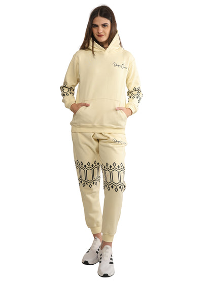 Unique Choice Premium Unisex Fleece Hoodie & Jogger Set – Cozy Street Fit Co-Ord, Everyday Comfort Wear, Beige Red Black