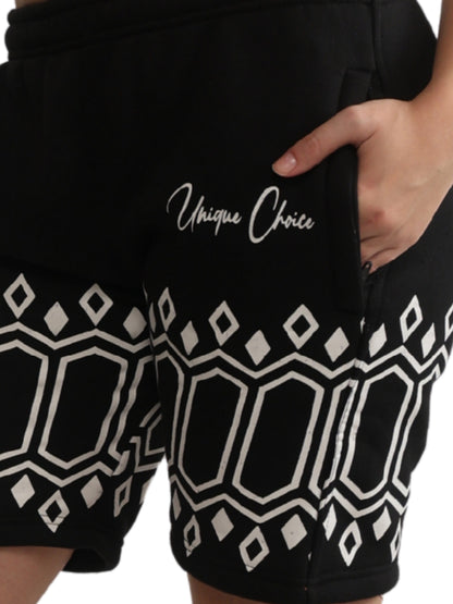 Unique Choice Unisex Fleece Shorts (Black) – Street Fit, Soft Comfort Wear, Everyday Casual Style Size S,M,L