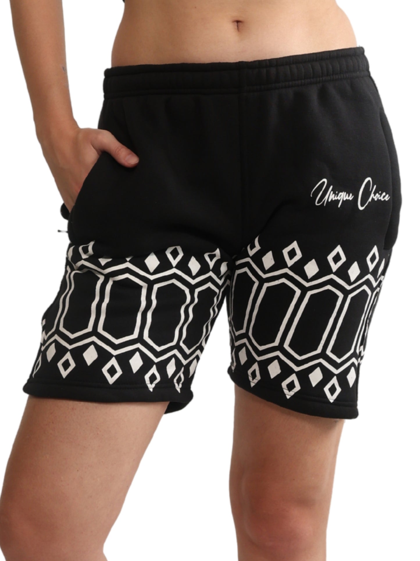 Unique Choice Unisex Fleece Shorts (Black) – Street Fit, Soft Comfort Wear, Everyday Casual Style Size S,M,L
