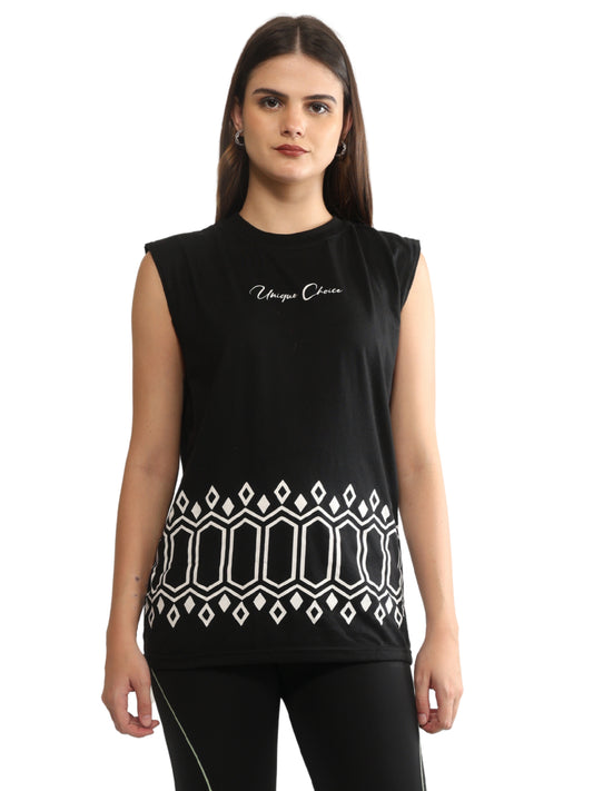 Unique Choice Sleeveless Fleece Top – Unisex Fit, Soft Comfort Wear, Available In S, M & L, Everyday Street Style Essential