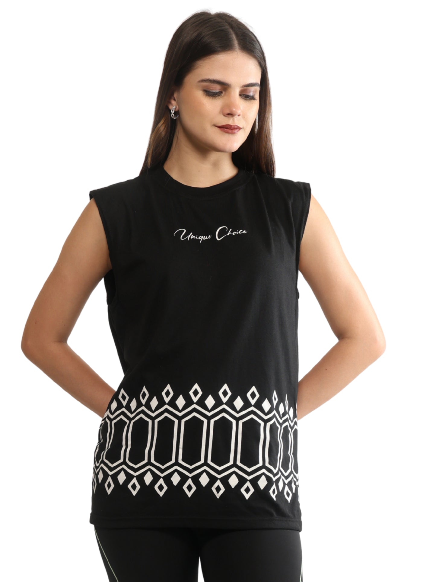 Unique Choice Sleeveless Fleece Top – Unisex Fit, Soft Comfort Wear, Available In S, M & L, Everyday Street Style Essential