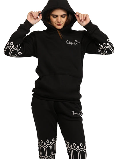 Unique Choice Premium Unisex Fleece Hoodie & Jogger Set – Cozy Street Fit Co-Ord, Everyday Comfort Wear, Beige Red Black