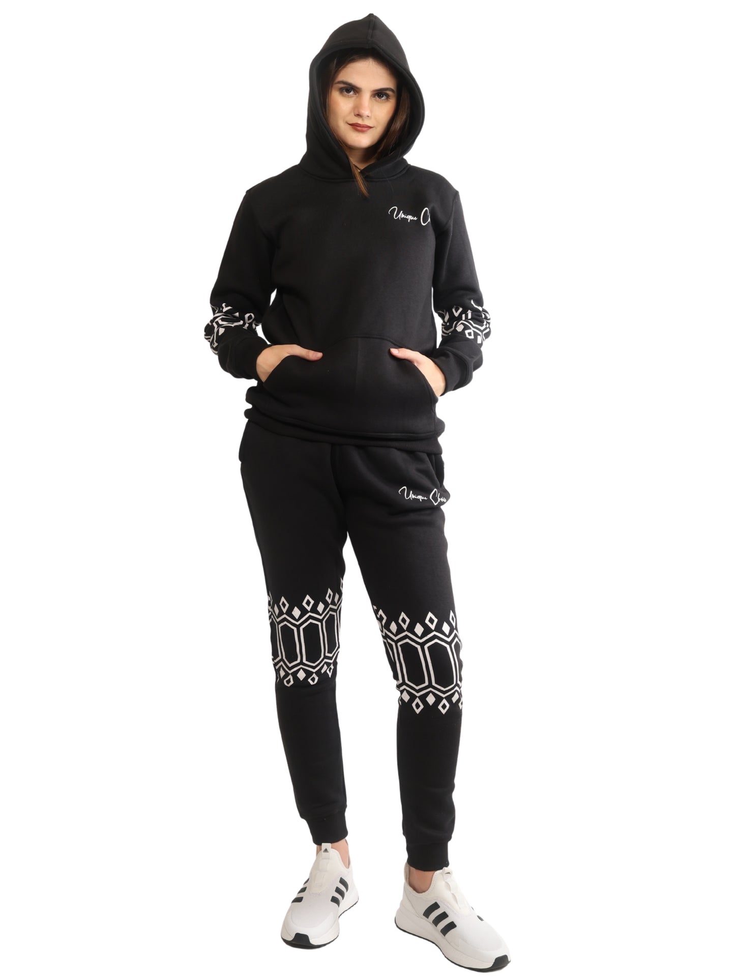 Unique Choice Premium Unisex Fleece Hoodie & Jogger Set – Cozy Street Fit Co-Ord, Everyday Comfort Wear, Beige Red Black