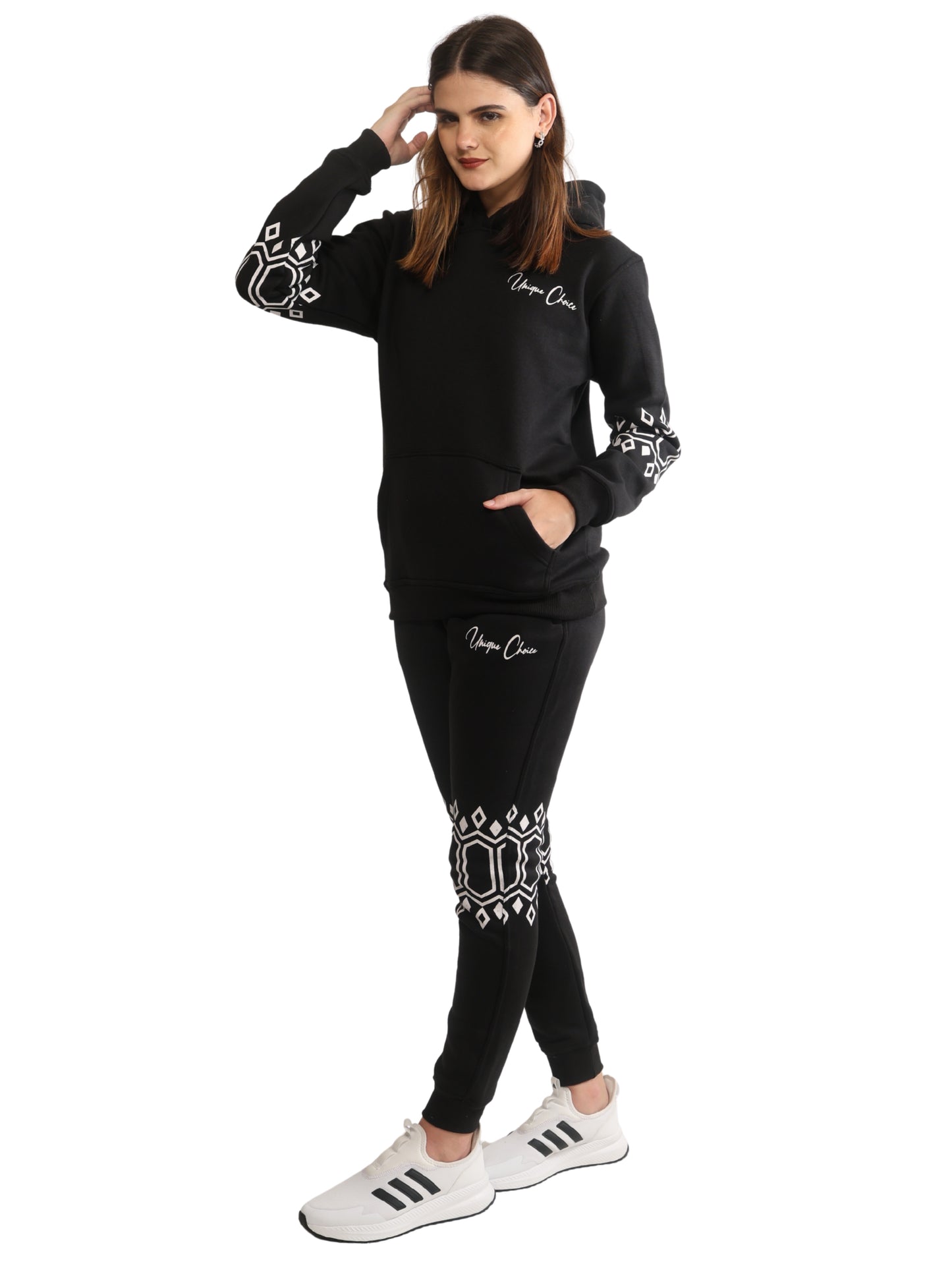 Unique Choice Premium Unisex Fleece Hoodie & Jogger Set – Cozy Street Fit Co-Ord, Everyday Comfort Wear, Beige Red Black