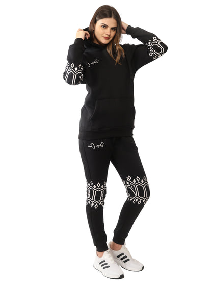 Unique Choice Premium Unisex Fleece Hoodie & Jogger Set – Cozy Street Fit Co-Ord, Everyday Comfort Wear, Beige Red Black