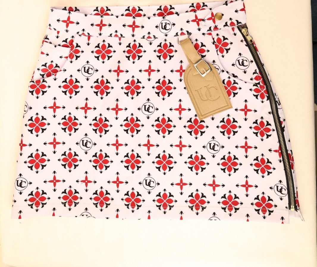 Unique Choice Printed Mini Skirt for Women Stylish Side Zipper Short Skirt Floral Design High Waist Casual Party Wear Skirt