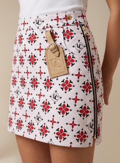 Unique Choice Printed Mini Skirt for Women Stylish Side Zipper Short Skirt Floral Design High Waist Casual Party Wear Skirt