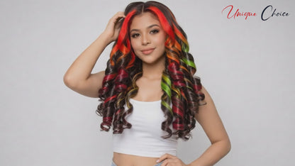 Unique Choice 5*5 Body Wave Multicolor HD Lace Closure Wig - Premium Quality Silky Shiny Invisible HD | Pre-Plucked & Pre - Bleached knot | Glueless & Beginner Friendly | Density | 100% Human Hair | No Chemicals , 100% Unprocessed